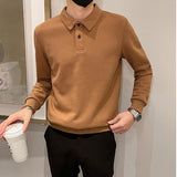 Men's Casual Business Solid Color Long Sleeve Shirt