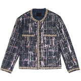Men's Vintage Casual Beaded Sequin Denim Jacket