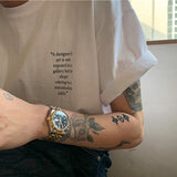 Crew Neck Letter Print Short Sleeve T-Shirt