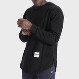 Men's Casual Sports Training Loose Pullover Round Neck Long Sleeve T-Shirt