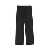 Casual Basic Solid Drawstring Pleated Trousers