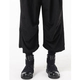 Men's Dark Casual Straight Wide Leg Cropped Pants