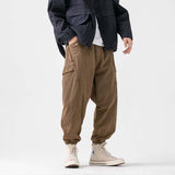 Men's Japanese Casual Loose Workwear Cropped Pants