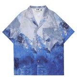 Retro Contrast Color Tie-dye Shirt