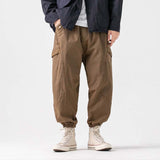 Men's Japanese Casual Loose Workwear Cropped Pants