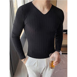 Men Low Neck Tight Long Sleeve Bottoming Shirt