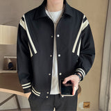 Casual Loose Black and White Contrast Jacket