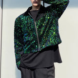 Fish Scale Blue-green Sequined Jacket