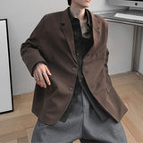 Men's Casual Simple Solid Color Oversize Shoulder Pad Blazer