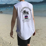 Men's Summer Casual Printed Beach Loose Sleeveless Vest T-Shirt