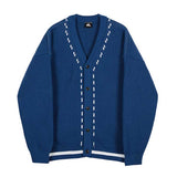 Casual Loose Color Contrast Knit Cardigan