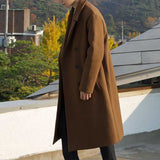 Men's Casual Camel Medium Long Coat