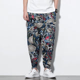 Mens Harem Pants Floral Paisley Print Casual Cotton Streetwear Hippie Yoga Pants