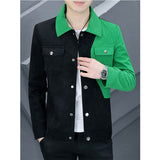 Men's Business Waffle Lapel Long Sleeve Jacket