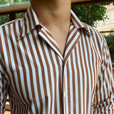 Men's Slim Fit Long Sleeve Striped Shirt