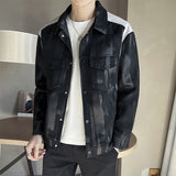 Men's Casual Colorblock Graffiti Jacket