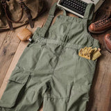 Men's Vintage Casual Solid Straight Multi-pocket Cargo Overalls