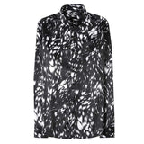 Men's Casual Slim Ink Printed Long Sleeve Shirt