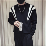 Men's Business Black and White Color Block Sweatershirt