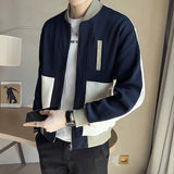 Men's Business Casual Solid Colorblock Slim Fit Jacket