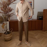 Men's Japanese Retro Casual Corduroy Long Sleeve Shirt