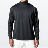 Men Casual Fitness Sports Stretch Skinny Turtleneck Long Sleeve Tops