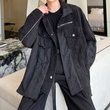 Irregular Frayed Large Pocket Work Jacket