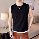 Men's Summer Slim Casual British Fake Two-Piece Sleeveless Vest