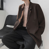 Men's Casual Simple Solid Color Oversize Shoulder Pad Blazer