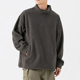 Winter Pullover Stand Collar Fleece Sweatshirt