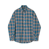 Men's Autumn Loose Plaid Retro Long Sleeve Shirt